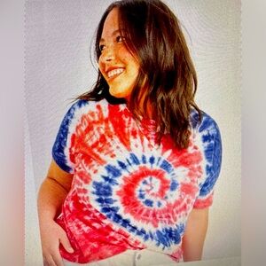 Old Navy loose Americana tie-dye easy tee, size XXL, NWT